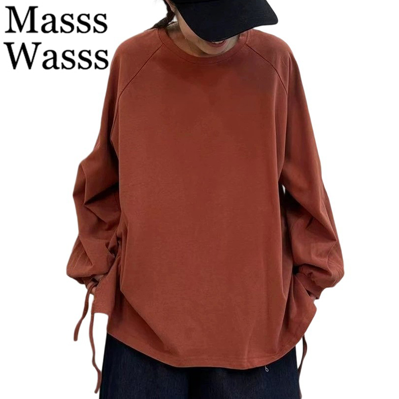 Japanese Brand Streetwear Vintage - Masss Wasss ブランド日本の秋の女性カジュアルクラシックフィットネス Tシャツレディースヴィンテージエレガントなトップス綿ストリートルーズ服