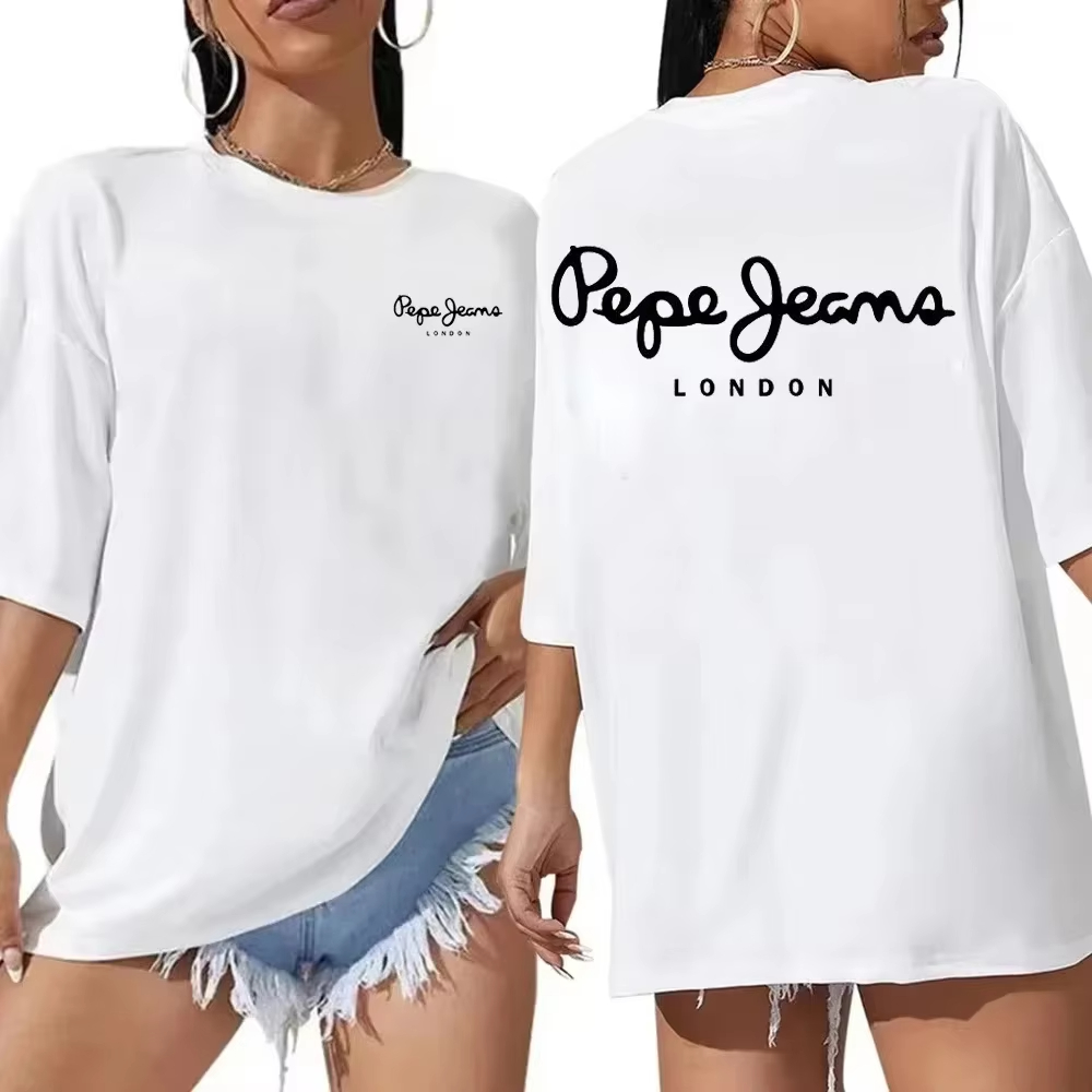 Streetwear Brand London - Pepe Jeans London レディース＆キッズ ロゴ半袖Tシャツ、高級ブランド婦人服、Y2Kトップス、ジェンダーニュートラルなストリートスタイル