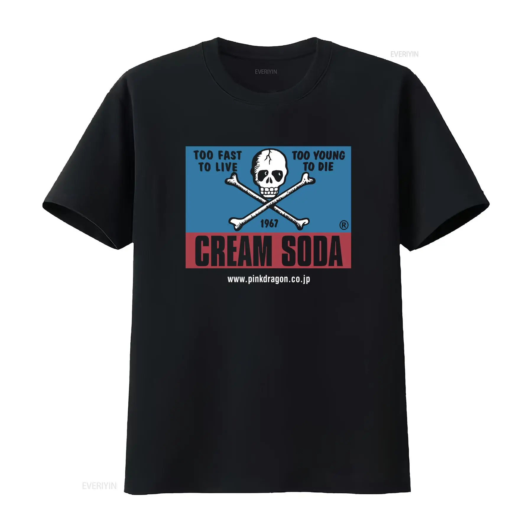 Japanese Brand Streetwear Vintage - ヴィンテージクリームソーダスカル日本ブランドストリートウェアTシャツ長袖または半袖ヴィンテージウォッシュドトップ普段着に最適