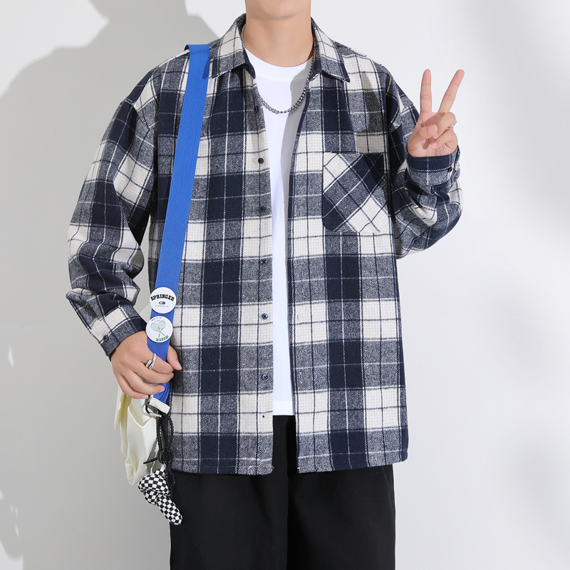 Streetwear Brand Hong Kong - レトロ香港スタイル長袖ルーズフィットメンズカジュアルシャツ薄い春秋ファッションストリートブランドコートジャケット