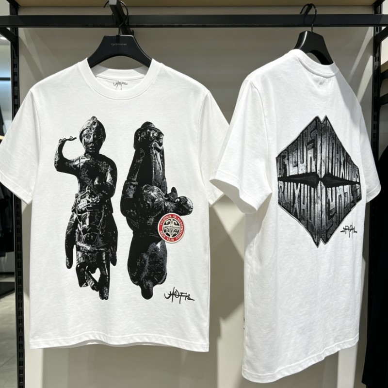 Cactus Jack Tee - 夏白通気性綿ユートピアサボテンジャック Tシャツ三次元石像パターン半袖男性女性衣装
