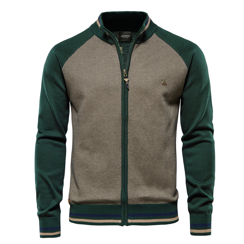 Streetwear Brand England - スプライスカーディガン男性ストリートカジュアル高品質綿セーター男性冬のファッションブランドカーディガン男性用サイズ M-3XL