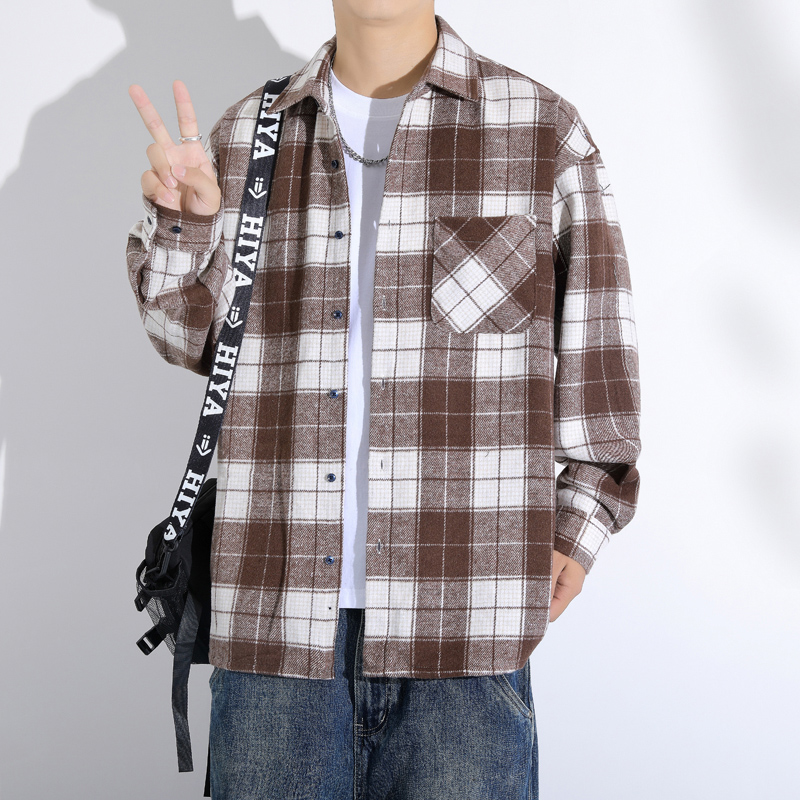 レトロ香港スタイル長袖ルーズフィットメンズカジュアルシャツ薄 - Streetwear Brand Hong Kong のレビューと価格