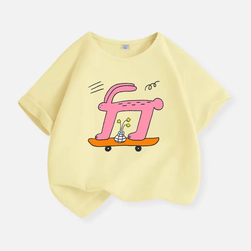 キッズ夏ブランドウサギスケートボード Tシャツプリントボーイ - Streetwear Girl Brand のレビューと価格