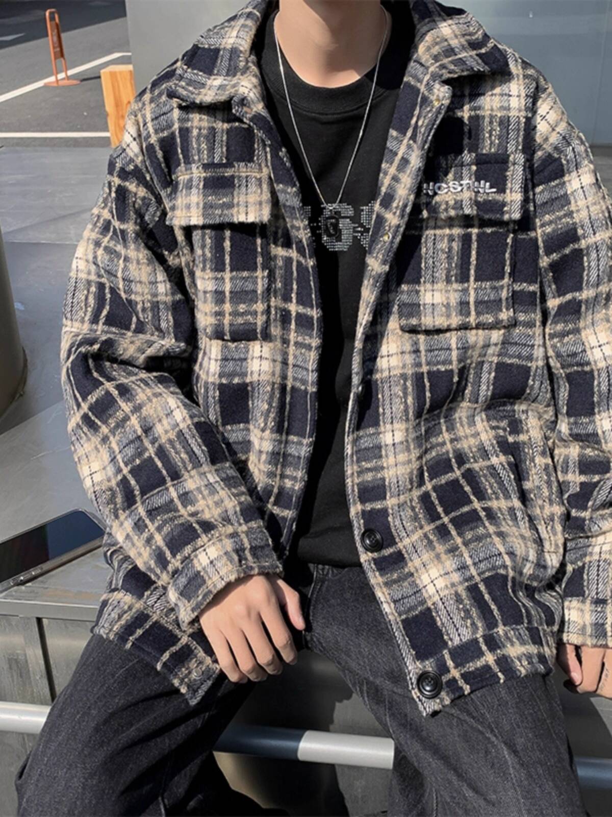 メンズ厚手シャツジャケット 秋＆春 レトロチェック柄シャツジ - Streetwear Brand England のレビューと価格