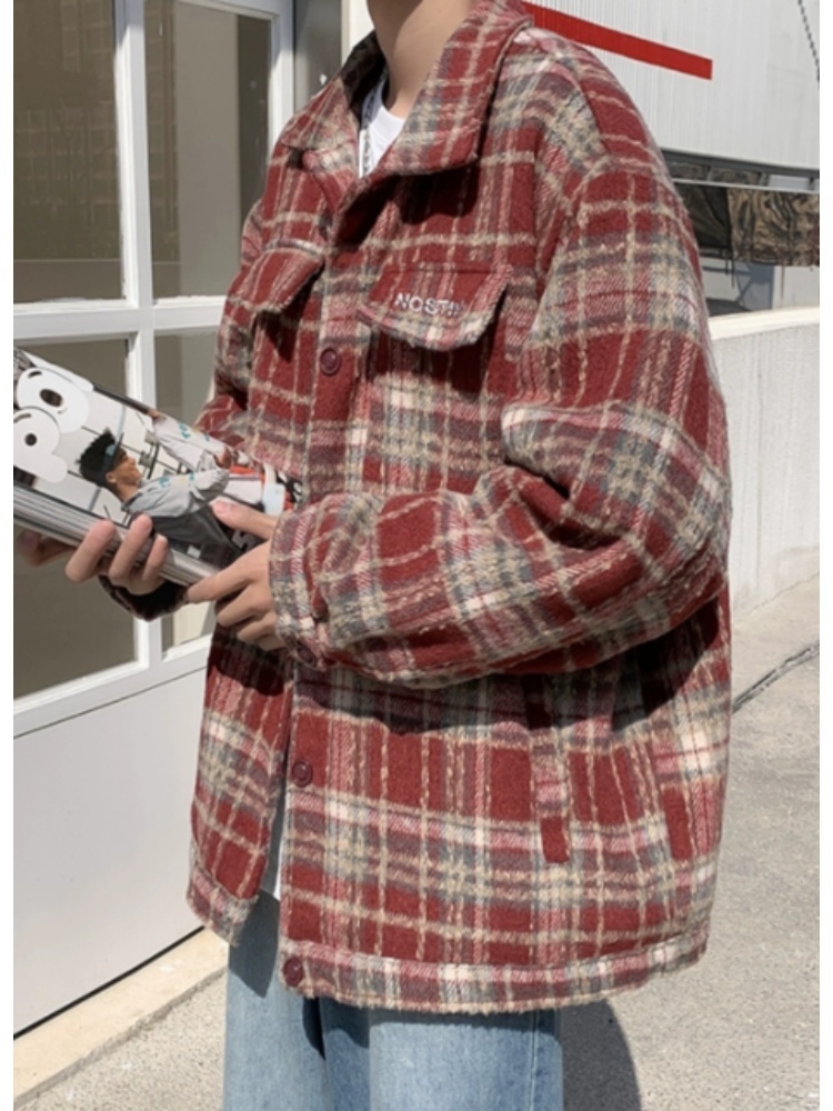 メンズ厚手シャツジャケット 秋＆春 レトロチェック柄シャツジ - Streetwear Brand England のレビューと価格